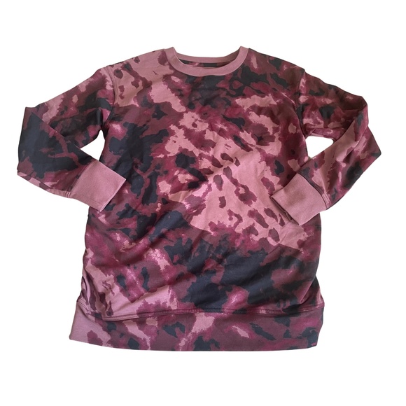 ISABEL MATERNITY MATCH BACK MATERNITY BURGUNDY TIE-DYE SWEATSHIRT SIZE S - Picture 2 of 7